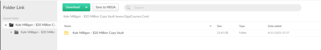 Kyle Milligan - $20 Million Copy Vault