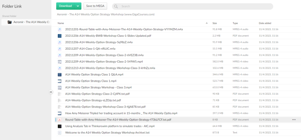 Aeromir - The A14 Weekly Option Strategy Workshop