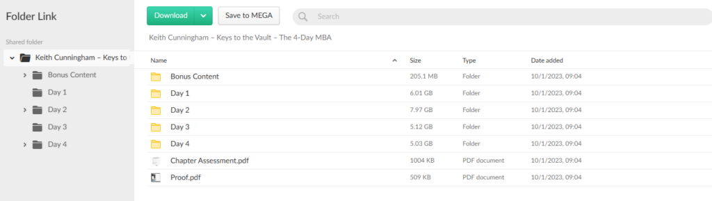 Keith Cunningham – Keys to the Vault – The 4-Day MBA