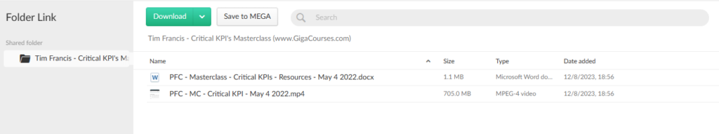 Tim Francis - Critical KPI's Masterclass