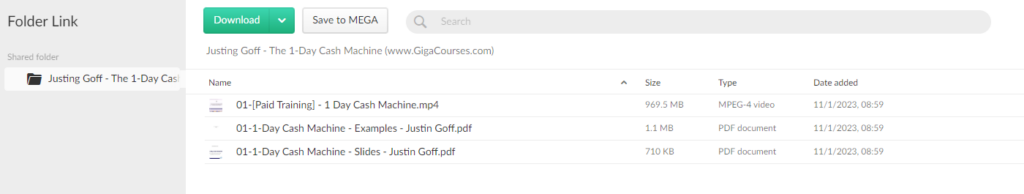 Justing Goff - The 1-Day Cash Machine