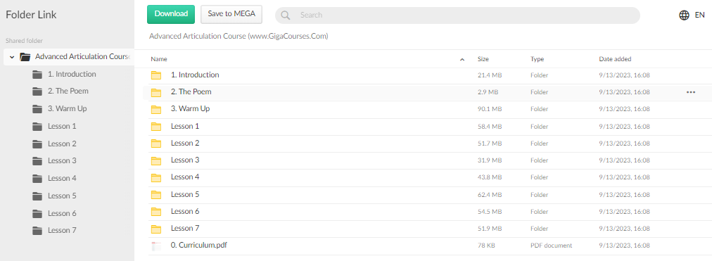 Advanced Articulation Course 