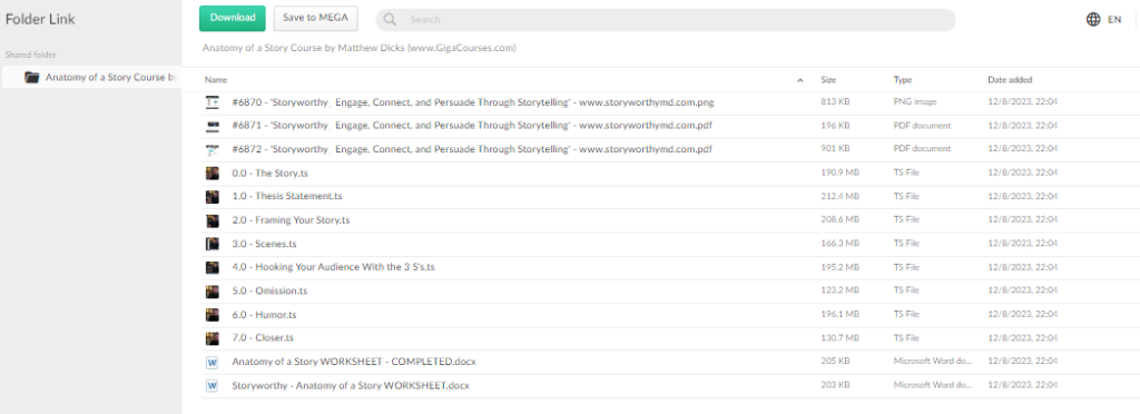 Anatomy of a Story Course by Matthew Dicks 