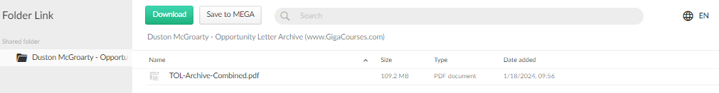 Duston McGroarty - Opportunity Letter Archive