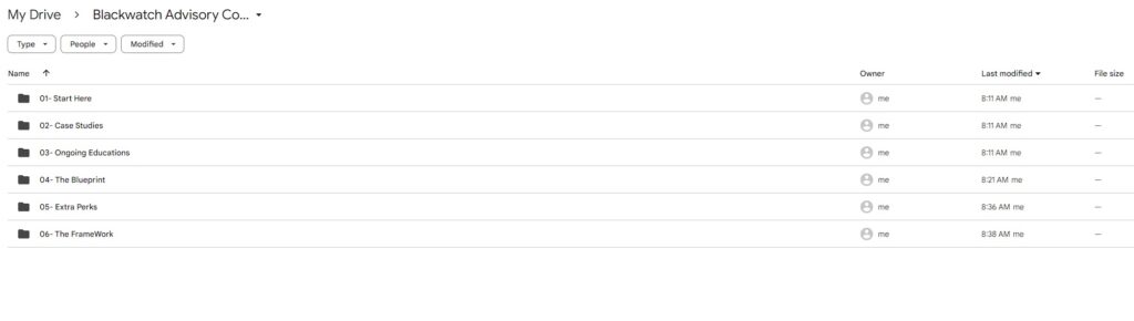 Blackwatch Advisory Course