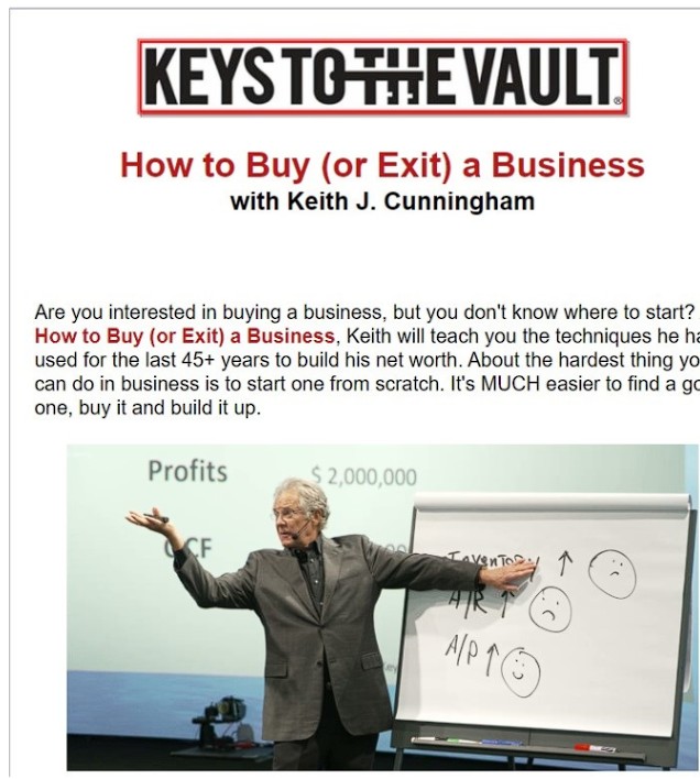 Keith Cunningham – How to Buy or Exit a Business 