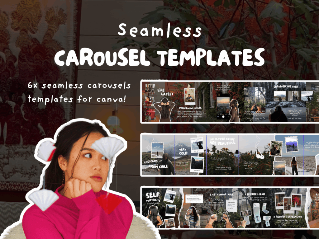 Animated Seamless Carousels Templates and Guides For Canva + Nostalgia edition