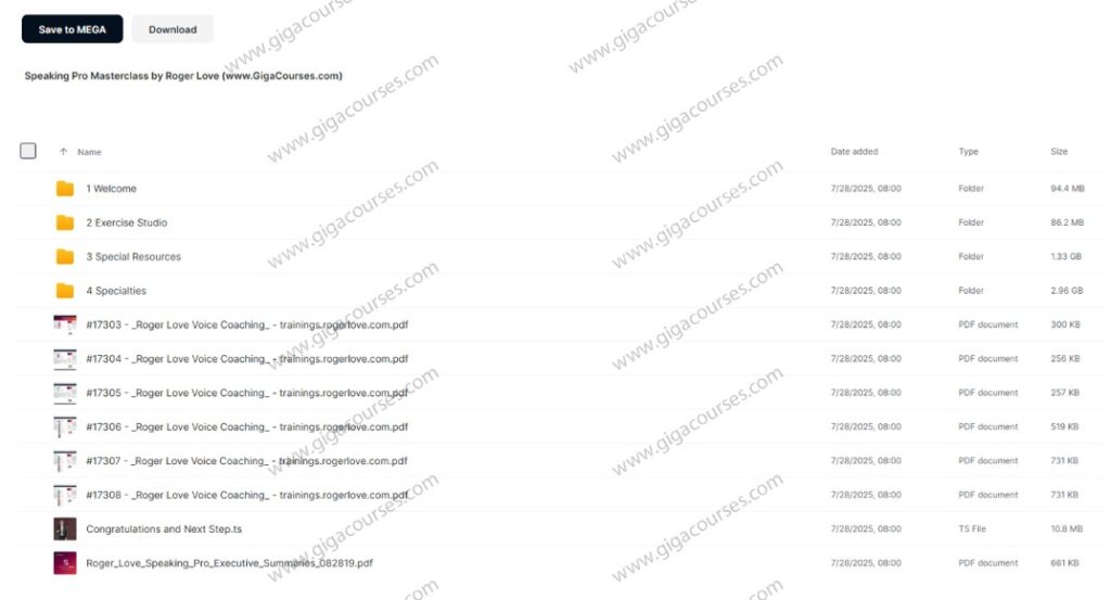 Roger Love - Speaking Pro Masterclass