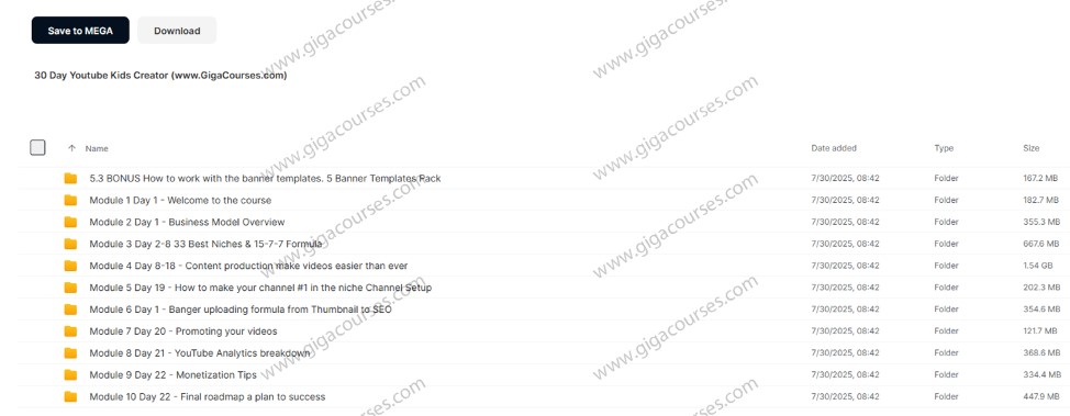 30 Day Youtube Kids Creator