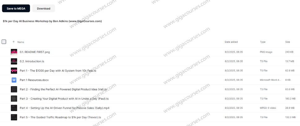 $1k/Day AI Business Workshop by Ben Adkins