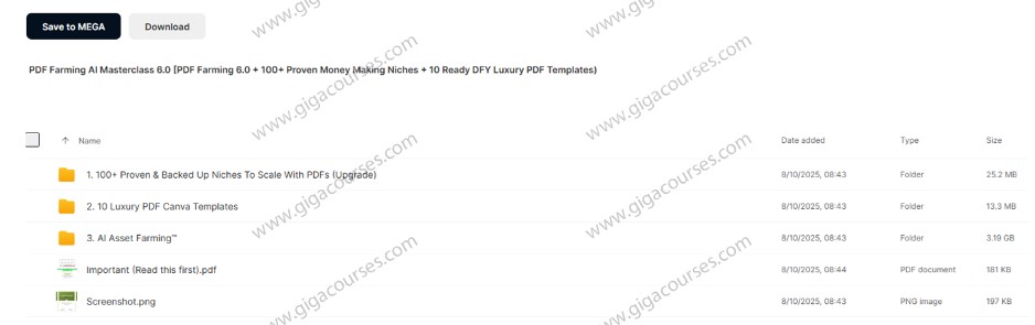 PDF Farming AI Masterclass 6.0 [PDF Farming 6.0 + 100+ Proven Money Making Niches + 10 Ready DFY Luxury PDF Templates)