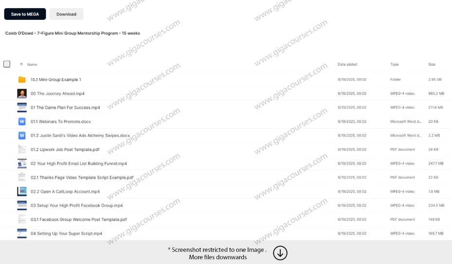 Caleb O'Dowd - 7-Figure Mini Group Mentorship Program - 15 weeks