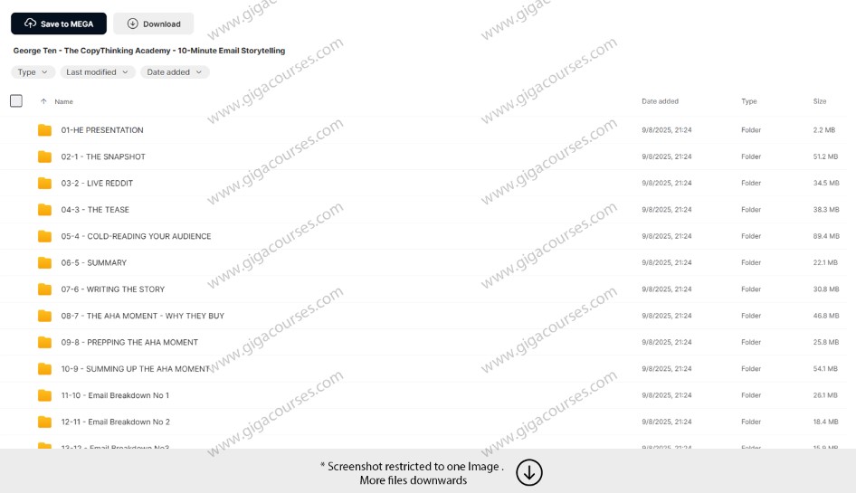 George Ten - The CopyThinking Academy - 10-Minute Email Storytelling